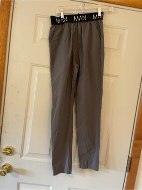 Boohoo Man branded elastic waistband track Pants Small Fitness Gym Workout